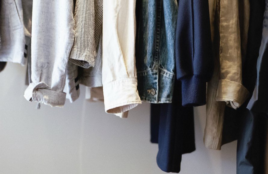 clothes hanging on a rail