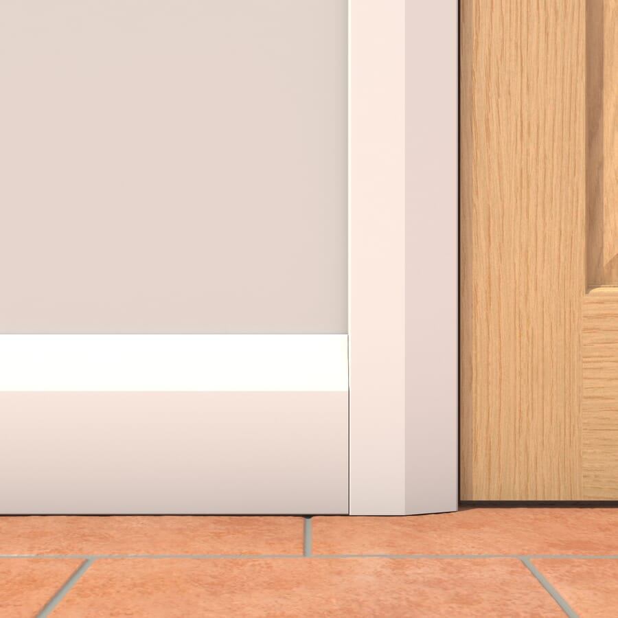 White Primed Chamfered Skirting Pack