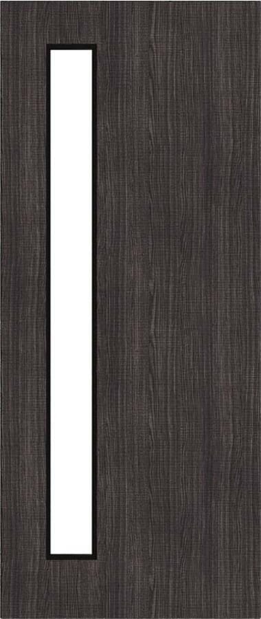 Architectural Dark Grey Ash 06 Clear Glazed – Prefinished Fire Door Blank